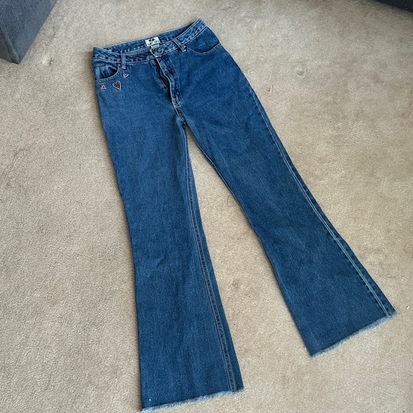 SOLD Vintage glo girl dark wash denim jeans with mini flare - Picture 1 of 7